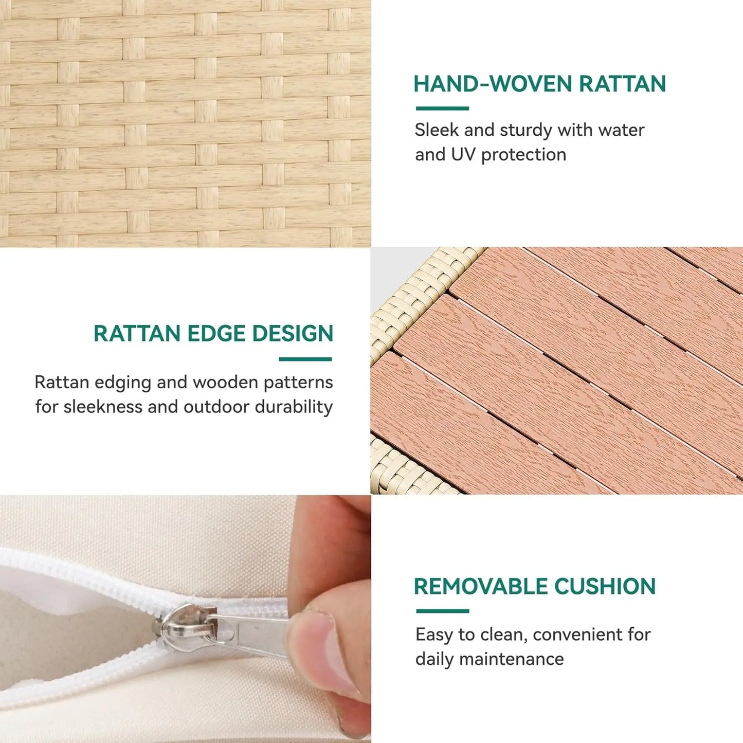 All Weather Rattan Outdoor Conversation Sofa Set For Patio