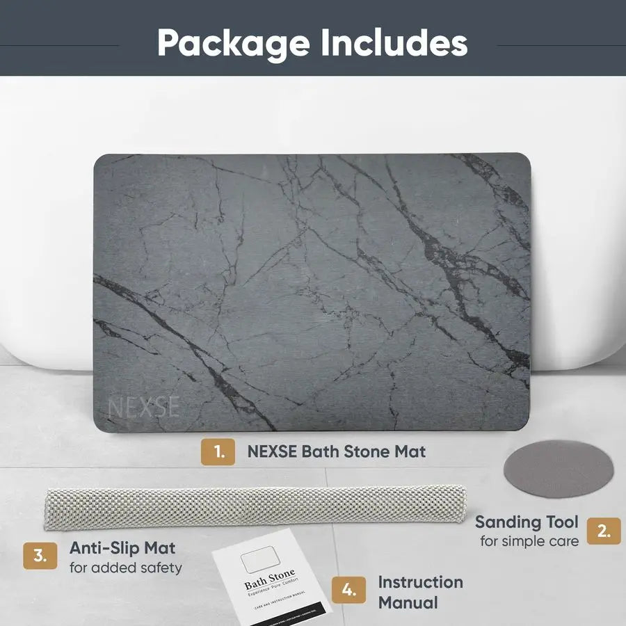 Non Slip Diatomaceous Earth Bath Mat Quick Dry Absorbent