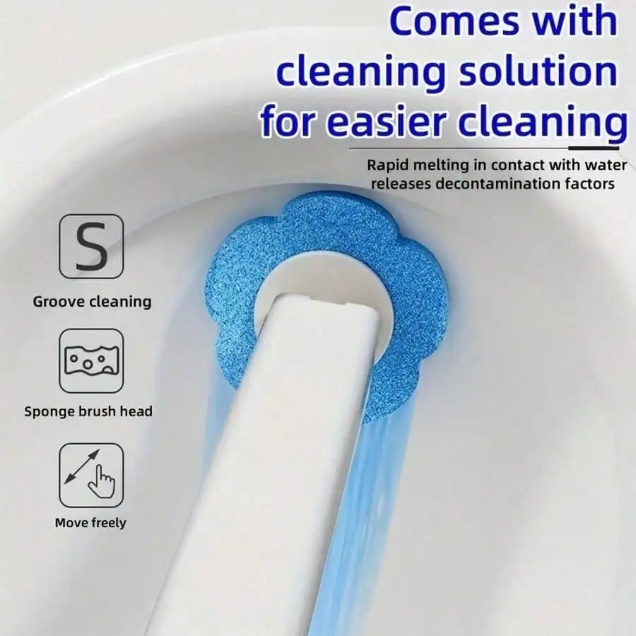 Wall Mounted Toilet Brush With Holder Long Reach Cleaning Tool