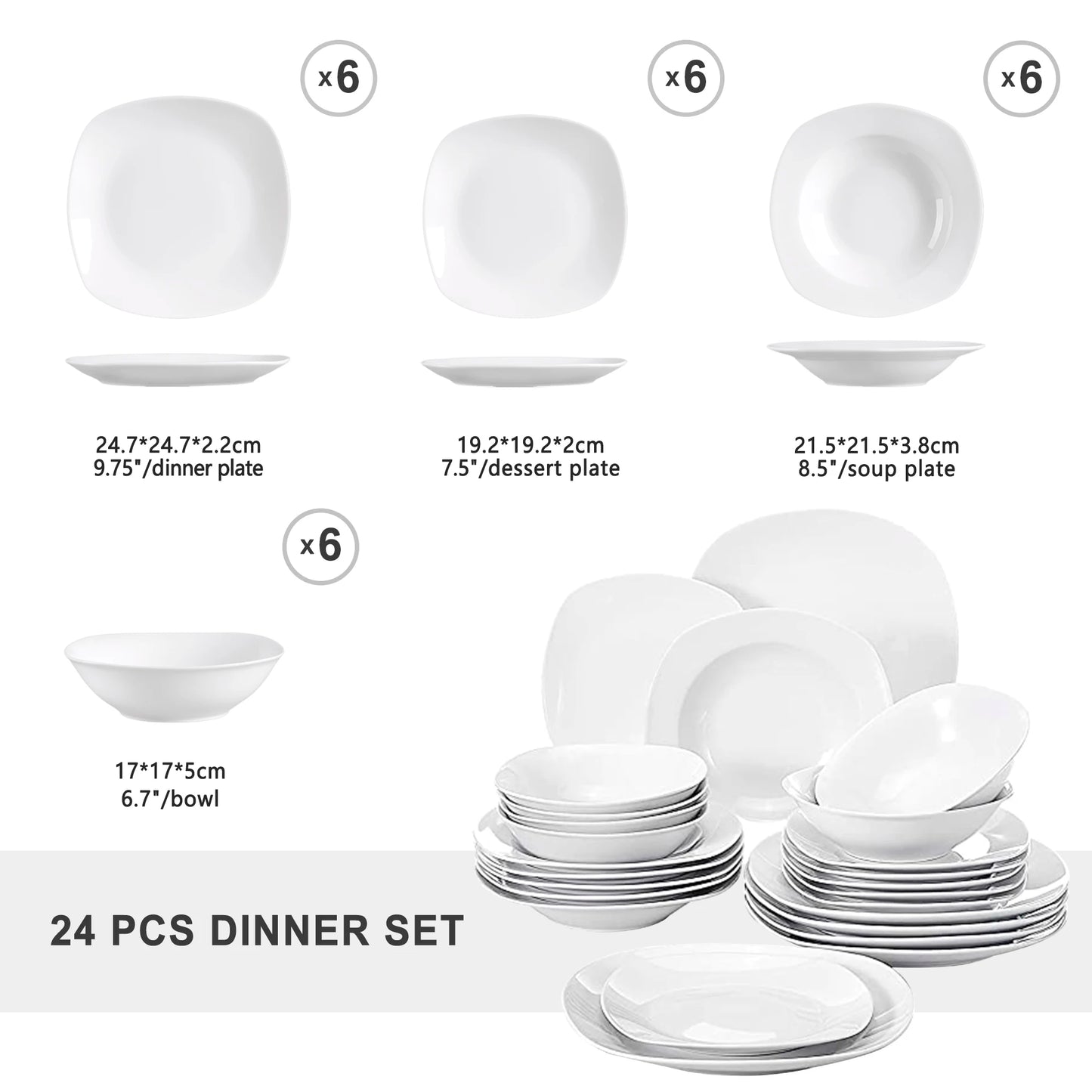 Elisa Porcelain Tableware Dinner Set