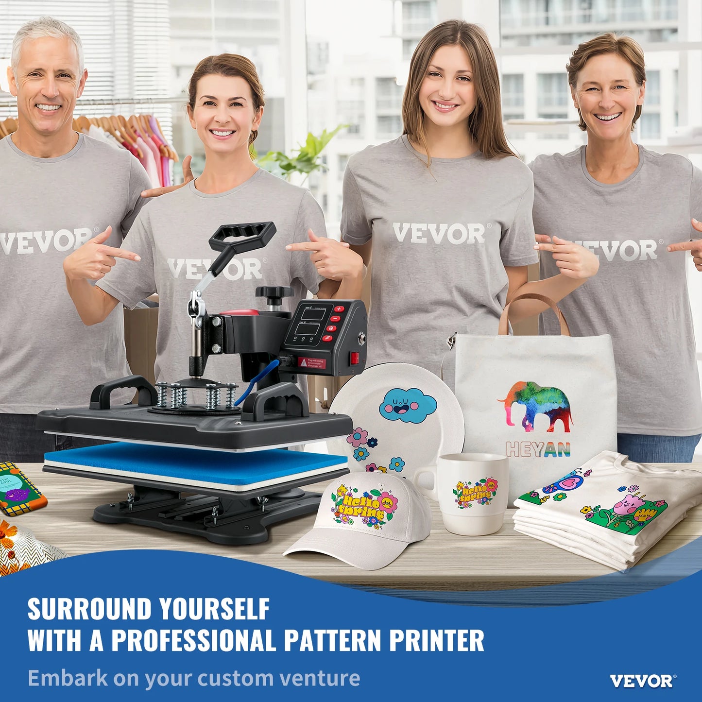 Succebuy 5 in 1 Heat Press Sublimation Machine for Fabrics