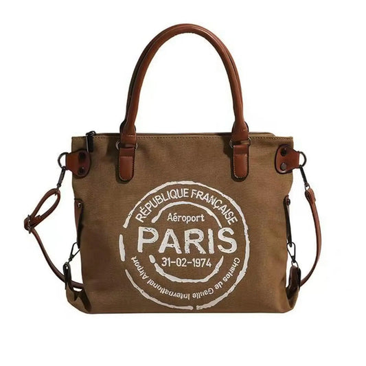NONECN Vintage Canvas Tote Bag Large Capacity Water Resistant