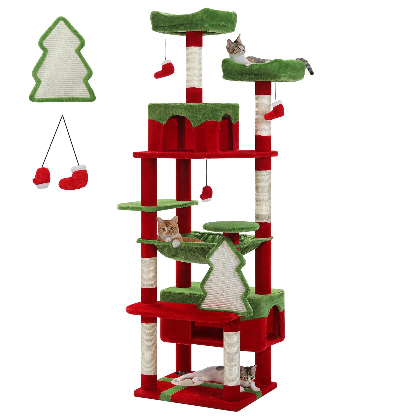 Large Cat Tree and Tower With Sisal-Covered Scratching Posts
