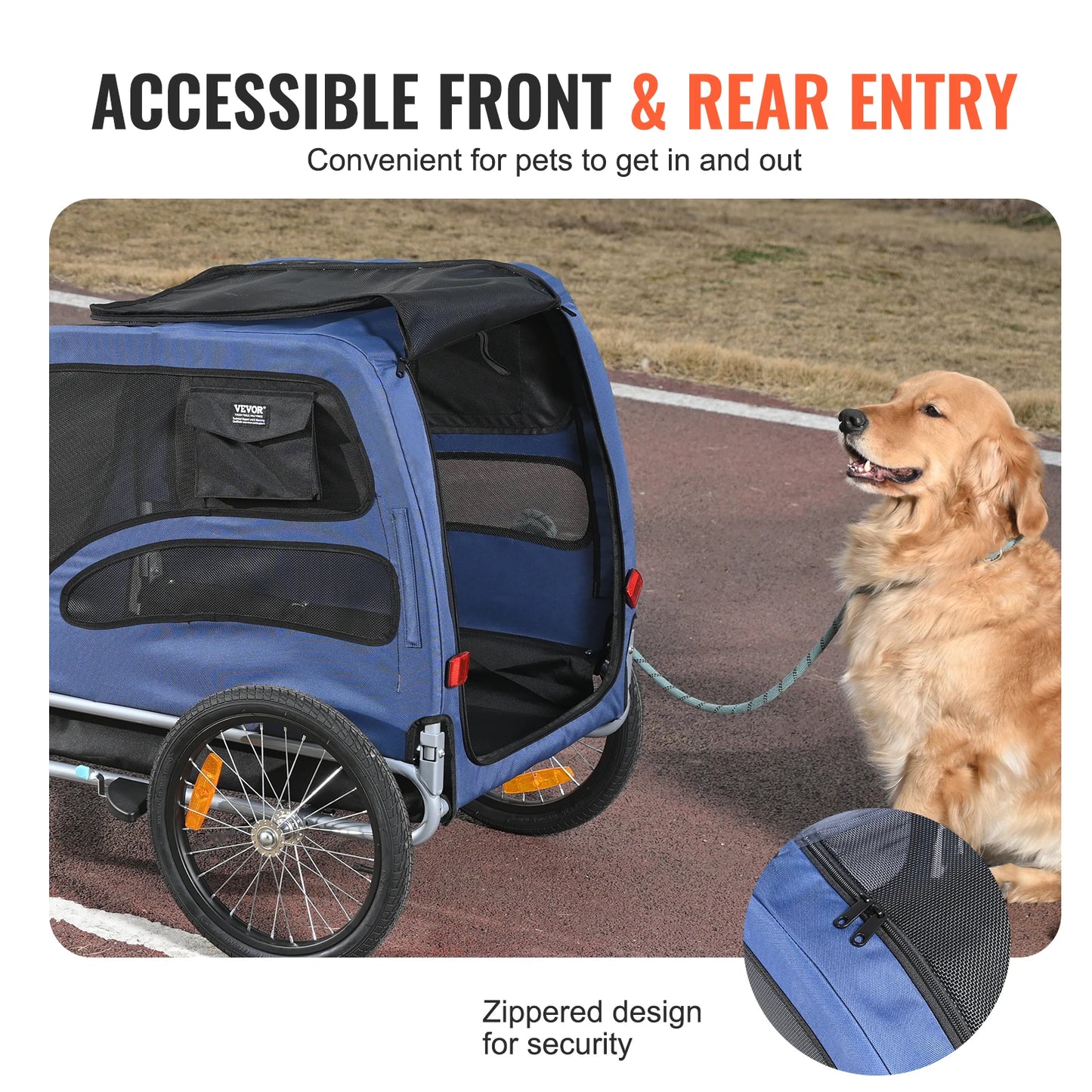 Pet Bicycle Trailer Carrier With Coupler Reflectors And Flag