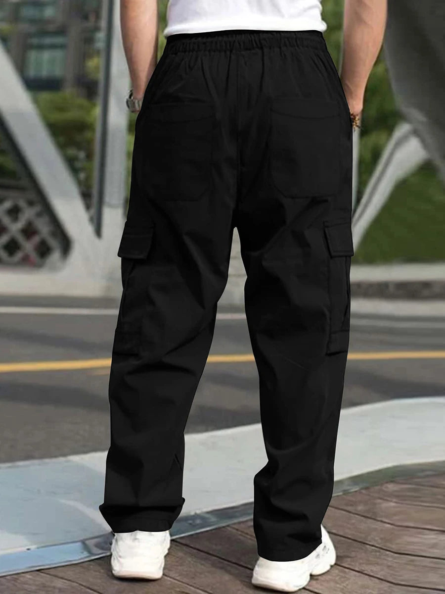 Hirigin Men's Loose Straight Leg Cargo Pants