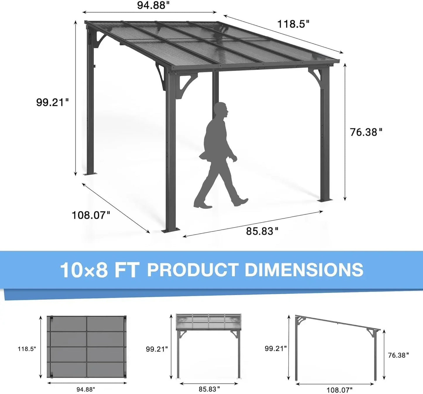 Pergola Gazebo Awnings for Patio with Hardtop