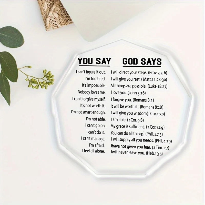 Acrylic Bible Verse Memento For Family And Office Decor