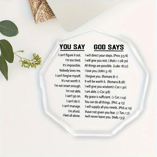 Acrylic Bible Verse Memento For Family And Office Decor