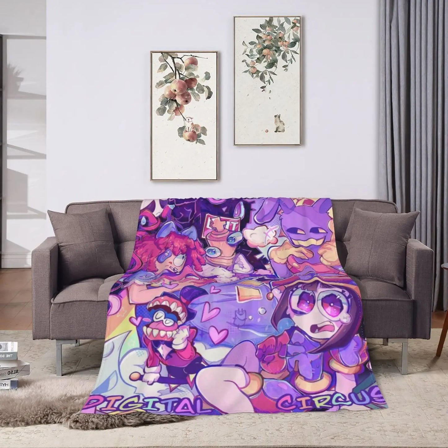 Circus Cartoon Flannel Throw Blanket