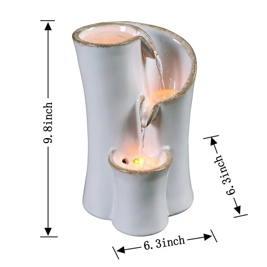 Indoor Tabletop Fountain Relaxation Desktop Waterfall 3 Tier Zen