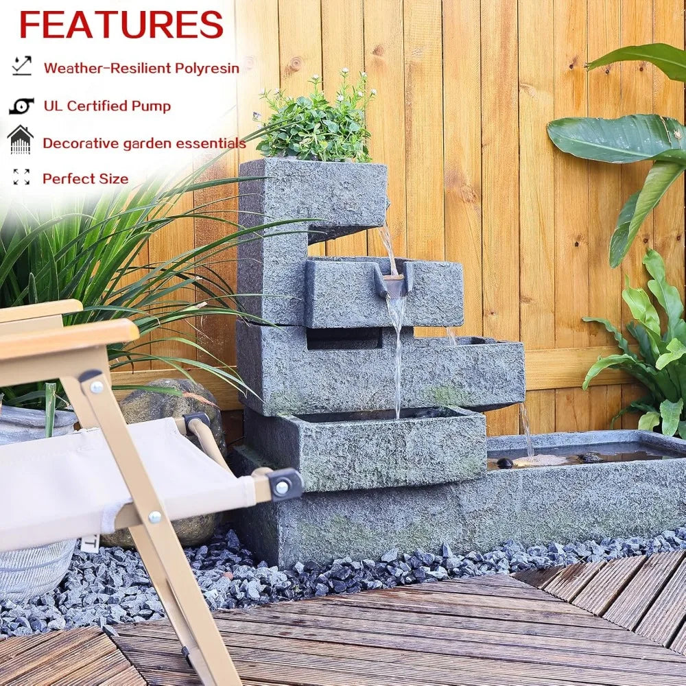 Outdoor Cascade Water Fountain