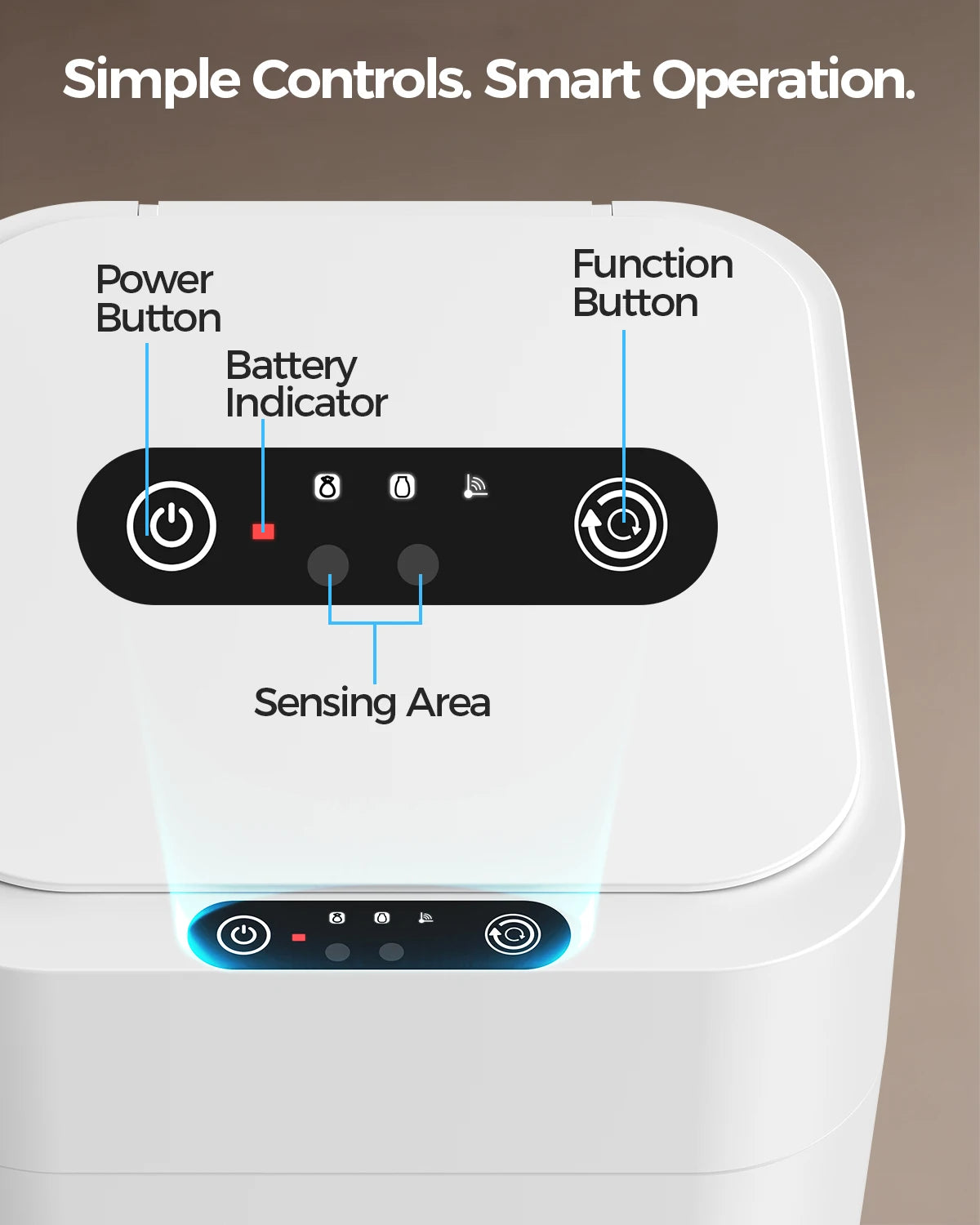 Motion Sensor Automatic Trash Can With Self Sealing Bagging