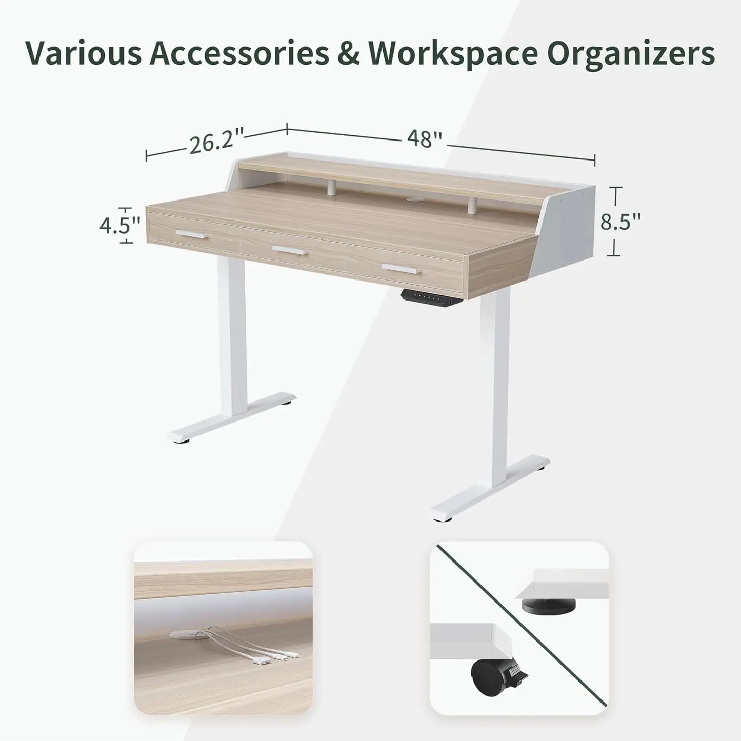 Sturdy Standing Desk With Monitor Shelf For Computer Setups