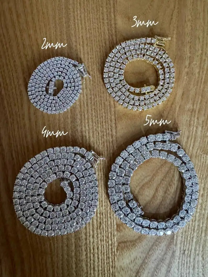 S925 Sterling Silver Moissanite Necklace Iced Out Hip Hop Chain