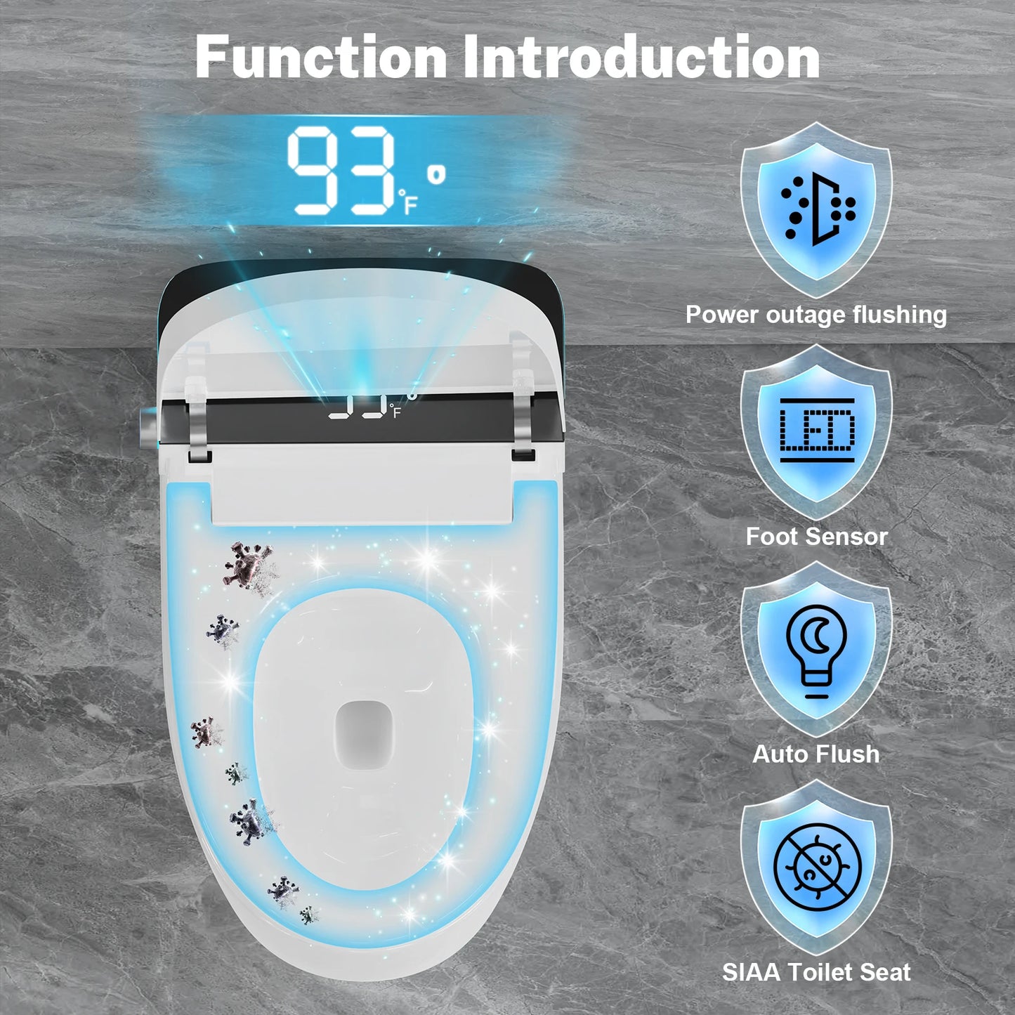 Smart Heated Bidet Toilet Seat With Warm Water And Comfort