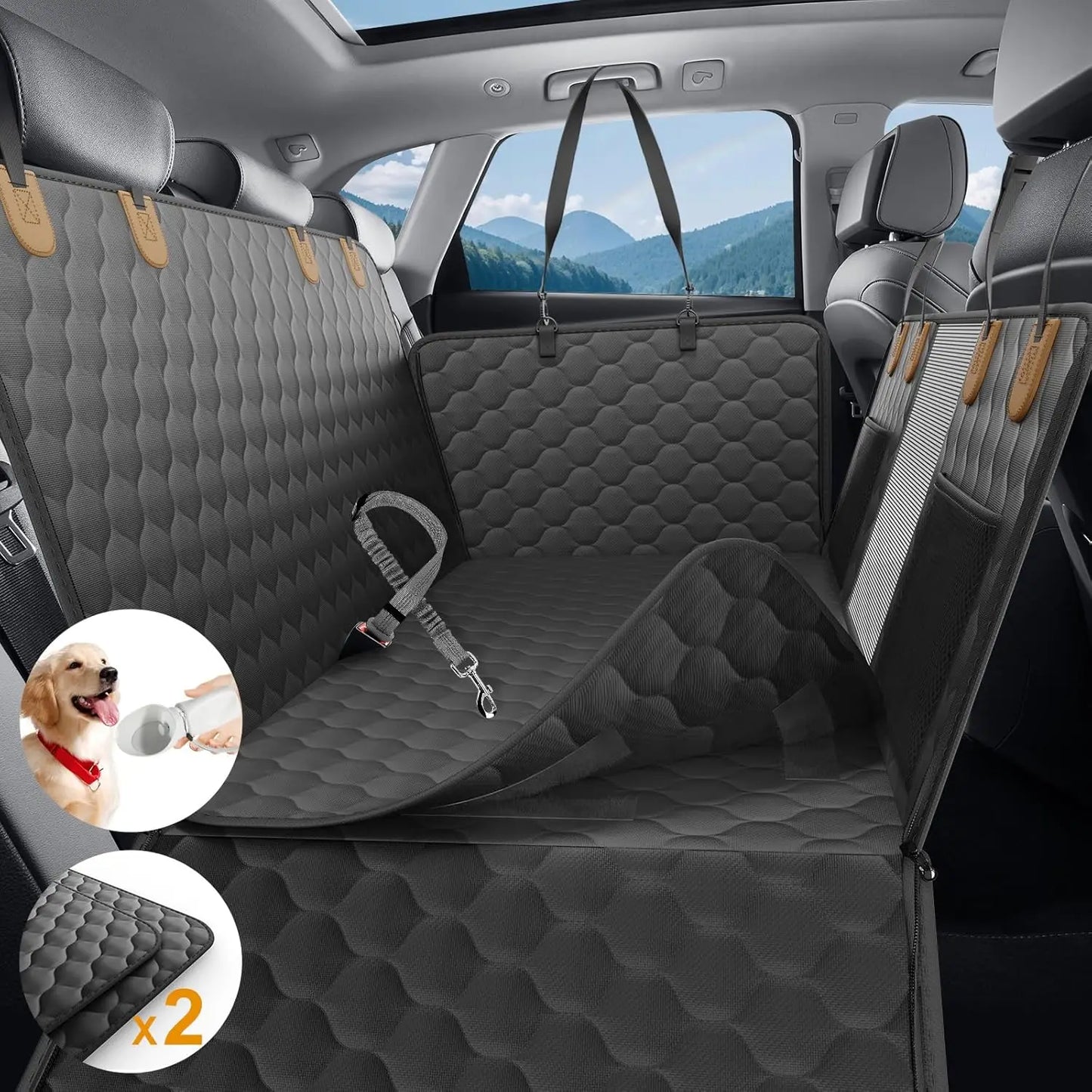 Waterproof Pet Foldable Dog Car Hammock Back Seat Protector