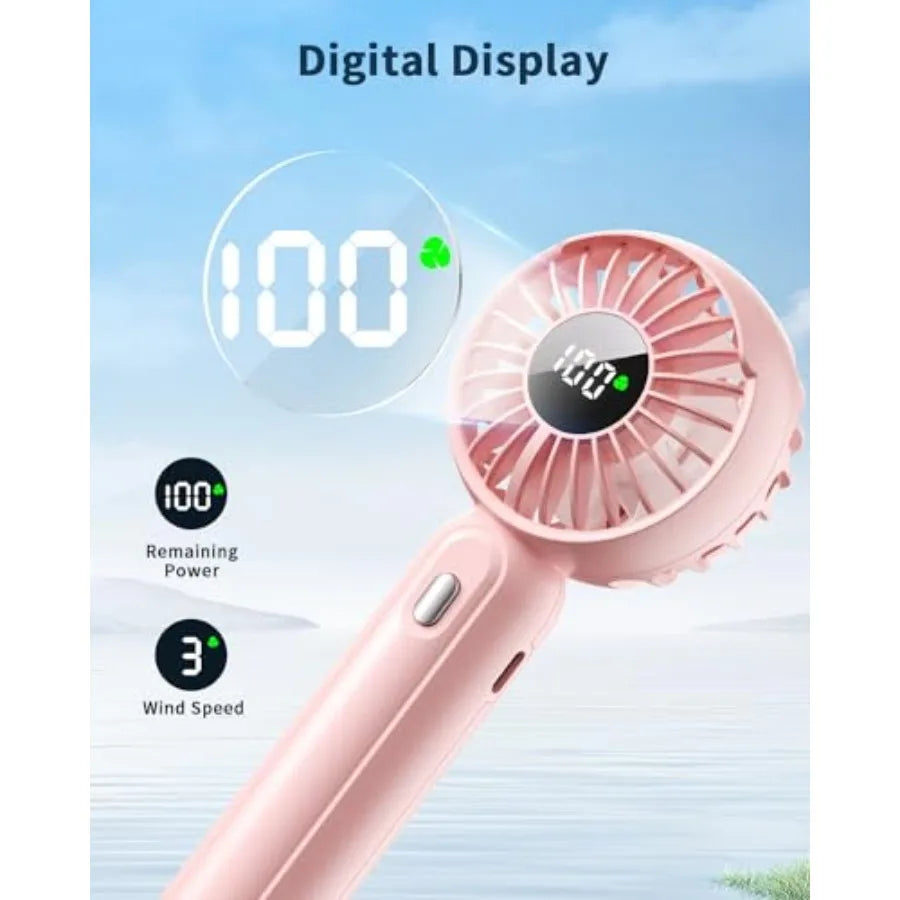 Handheld Fan With Wireless Charging Base Three Speeds