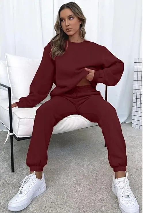 KANSOON Two Piece Long Sleeve Sweatsuit Pants Set For Women