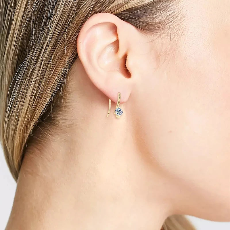 Oxtao 925 Sterling Silver Moissanite Dangle Earrings
