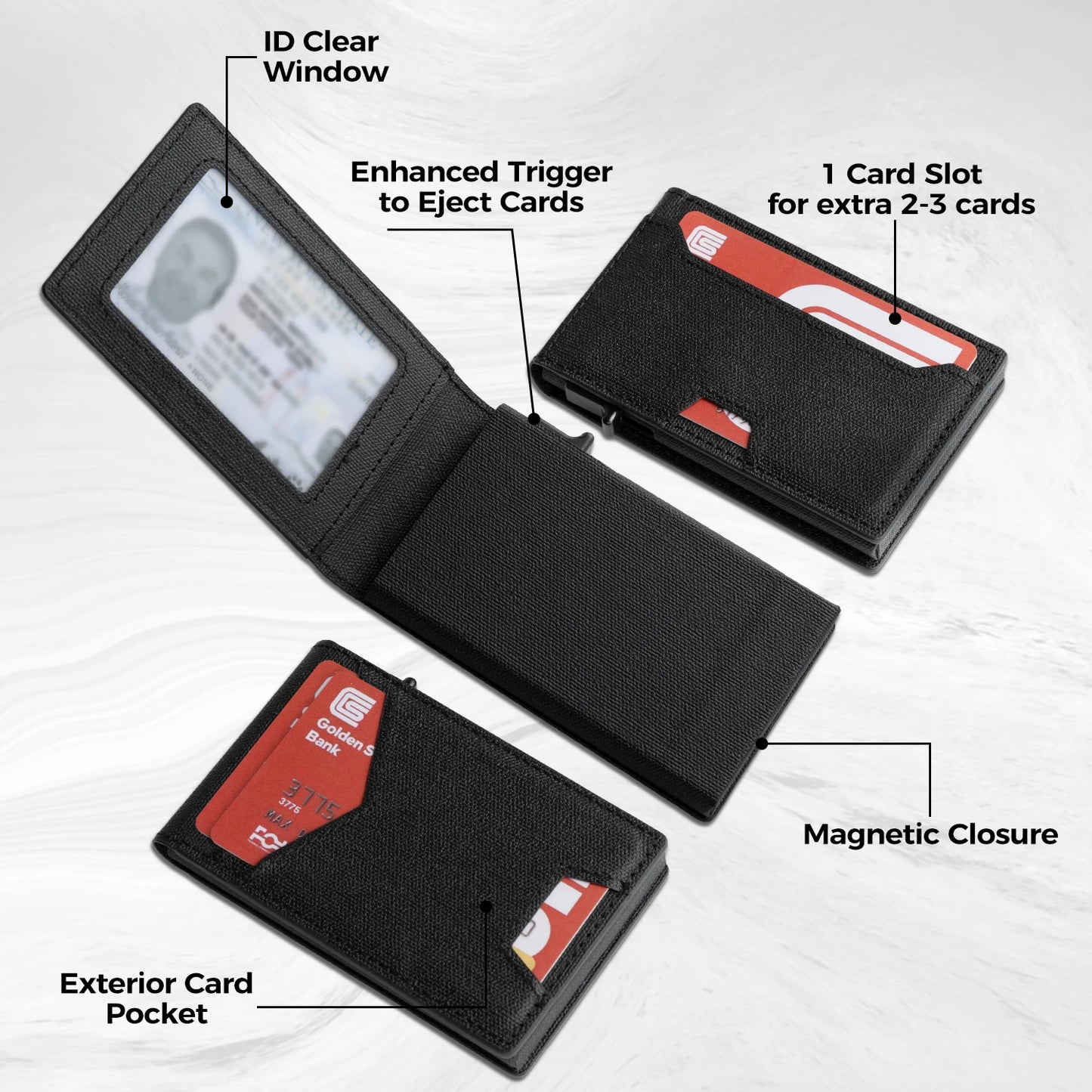 IWANTITCN Minimalist Cardholder Wallet With RFID Blocking Front Pocket