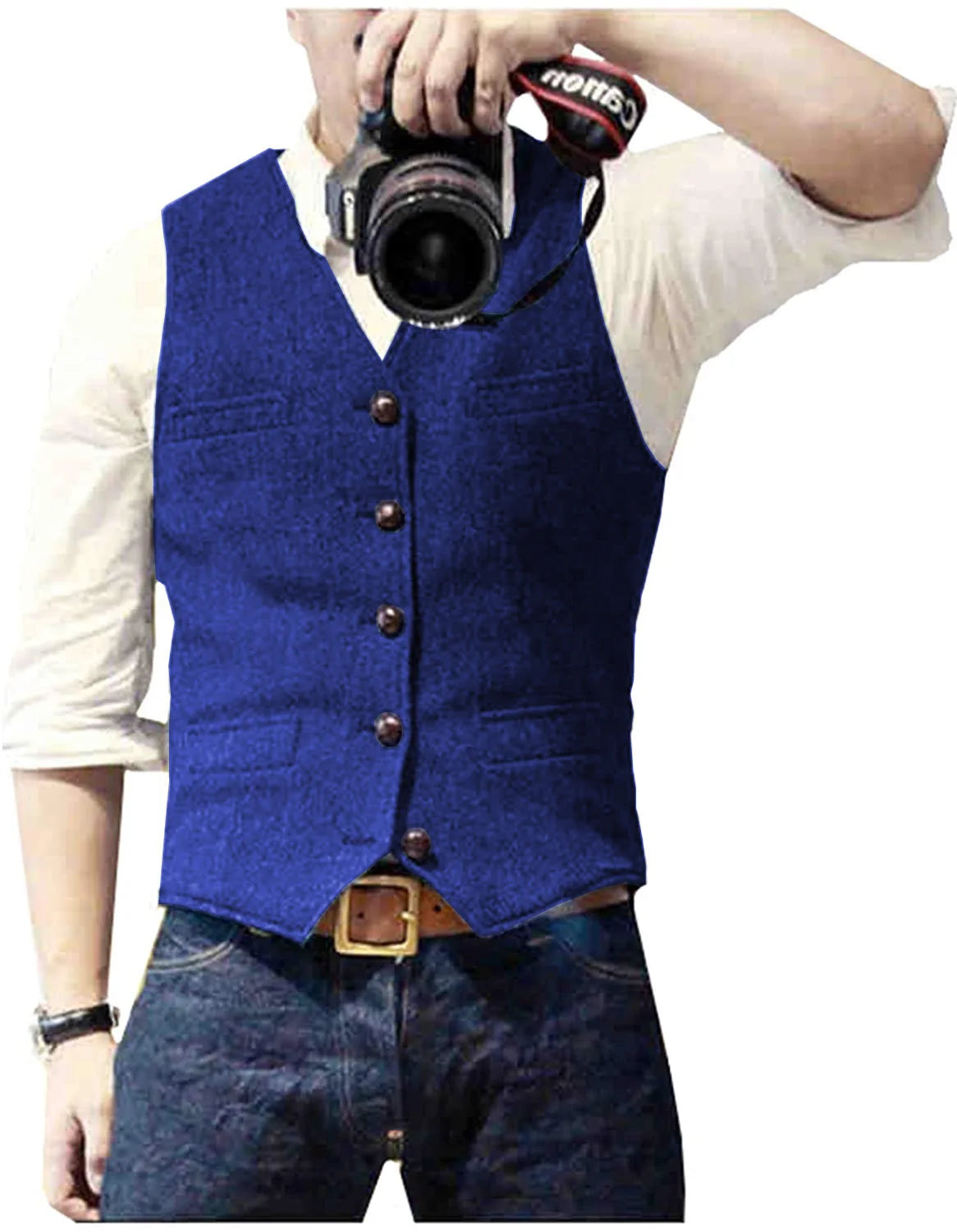 Herringbone Tweed Men's Suit Vest