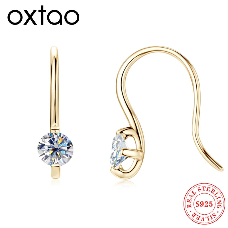 Oxtao 925 Sterling Silver Moissanite Dangle Earrings