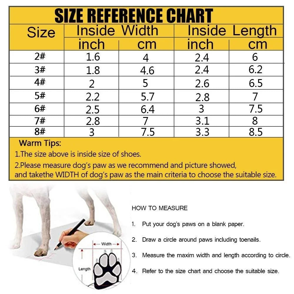 All Season Reflective Waterproof Anti Slip Rubber Dog Booties 4pcs