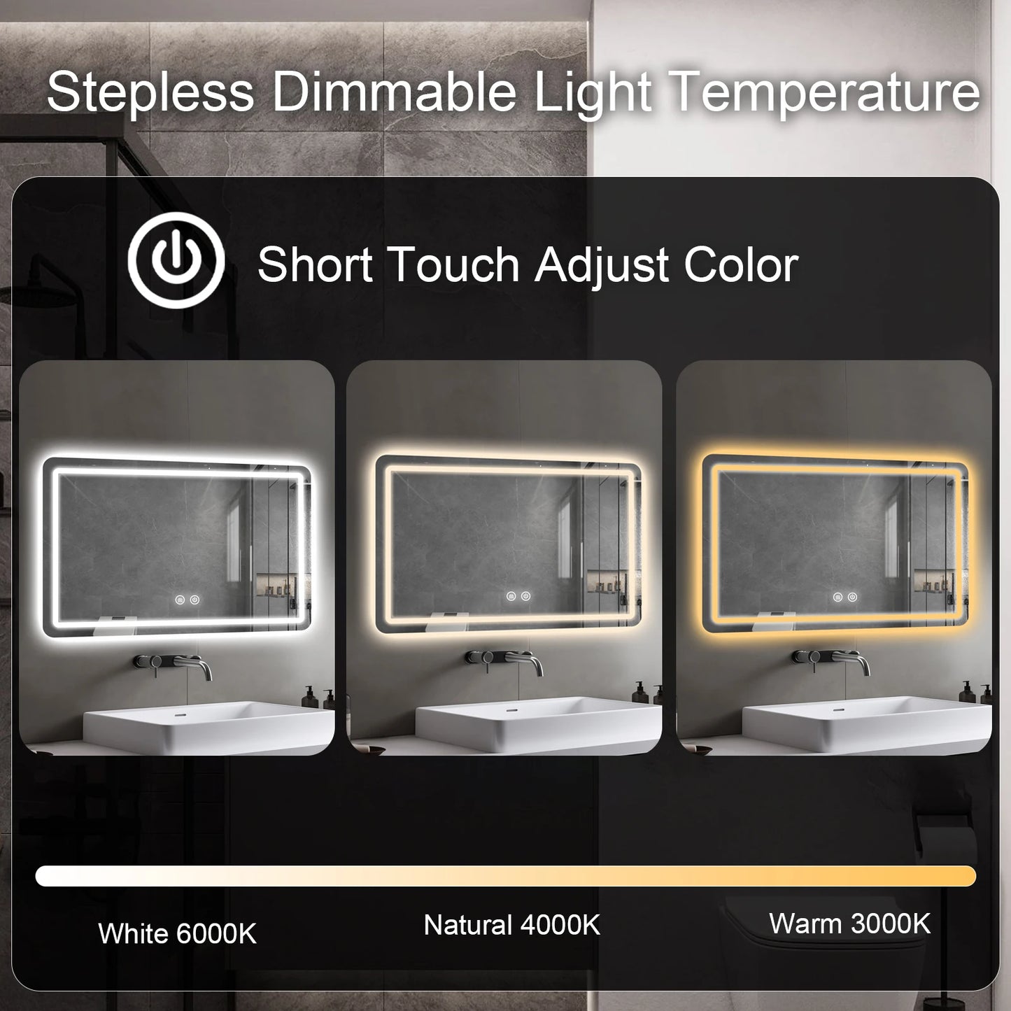 Mygiivovo Fogless LED Backlit Bathroom Vanity Mirror