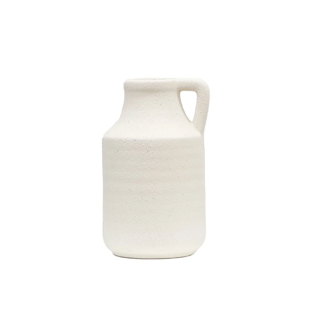 Textured Natural Ceramic Jug Vase Rustic Indoor Centerpiece