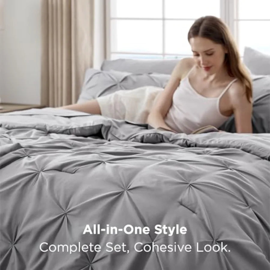 Linen Comforter Set Duvet Cover And Pillowcases 7 Piece