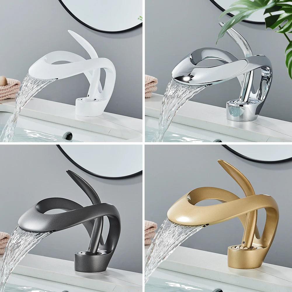 Rozin Luxury Waterfall Basin Faucet Single Hole Sink