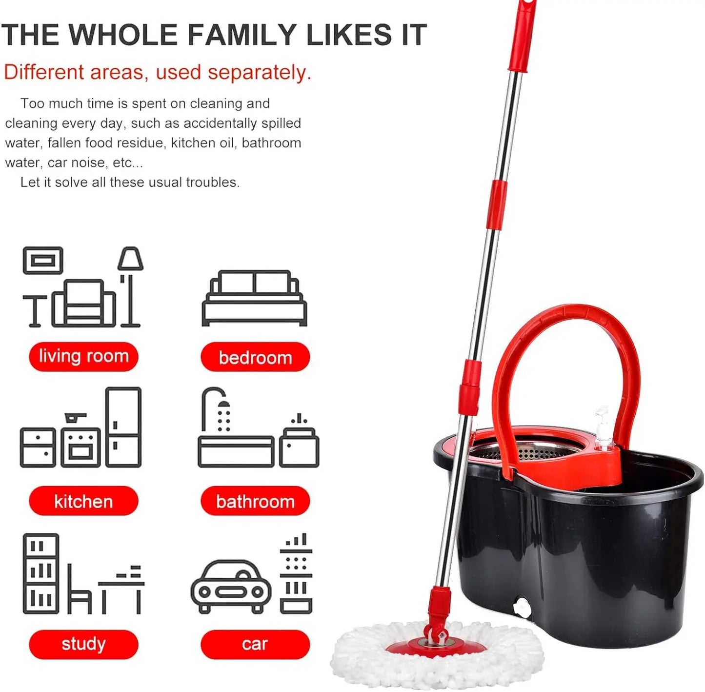 360 Degree Spin Mop Bucket With Wring System Eco Friendly