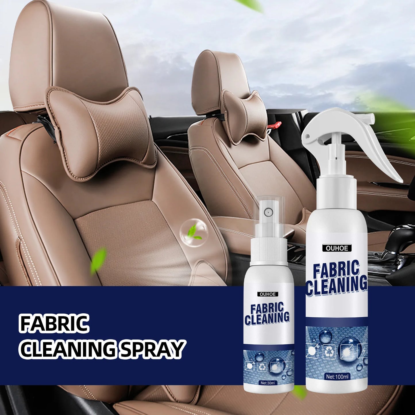 Fabric Cleaning Spray Car Interior Cleaner For Ceiling And Leather