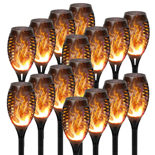 Waterproof Solar LED Torch Lights With Flickering Flame For Path