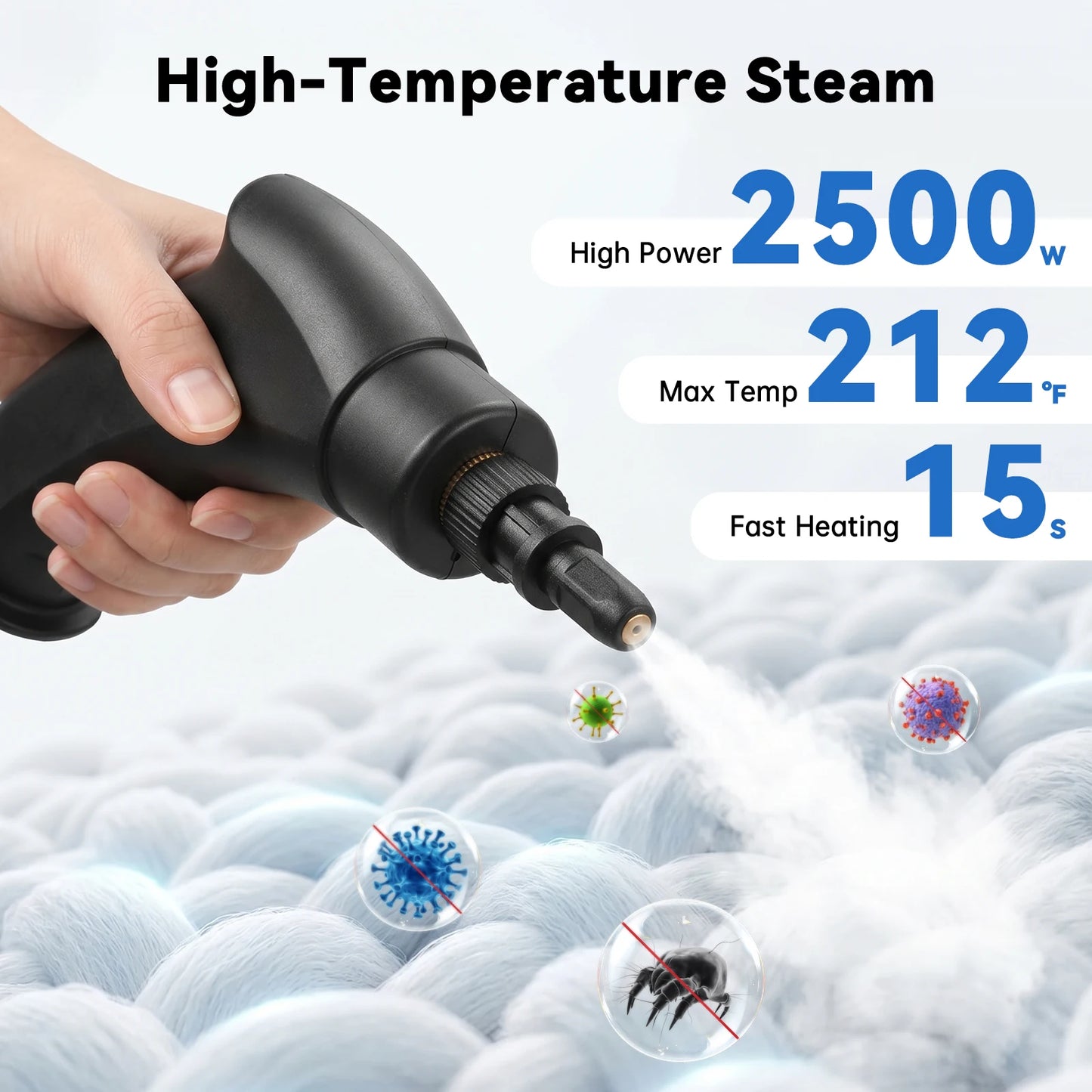 2500W 110V High Temperature Steam Cleaner Portable Handheld With Accessories