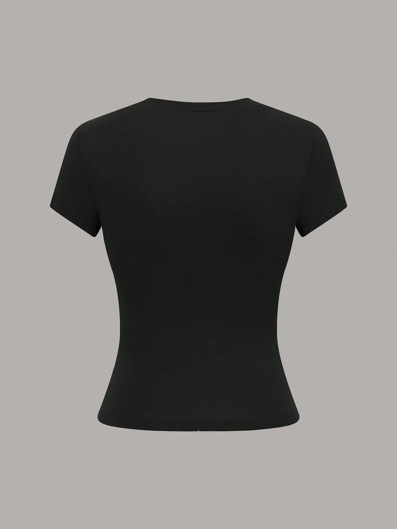 Women's Short Sleeve Knit T Shirt With Elastic Fabric