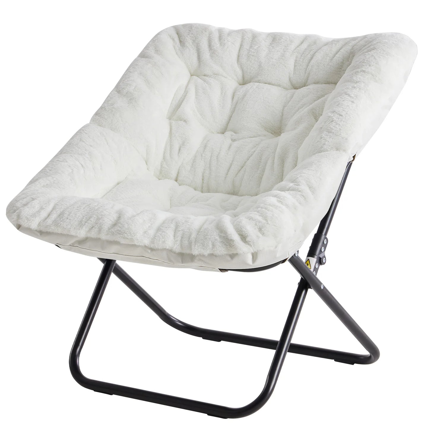 JHK Cozy Faux Fur Folding Lounge Chair for Home Use