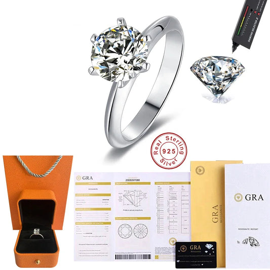 CBTB 925 Sterling Silver Moissanite Ring Fine Jewelry For Women