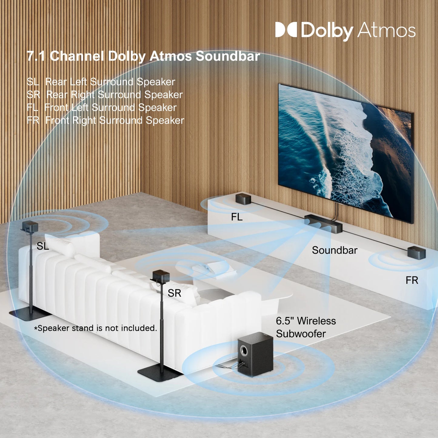 ULTIMEA Poseidon D80 7.1 Surround Soundbar With Dolby Atmos