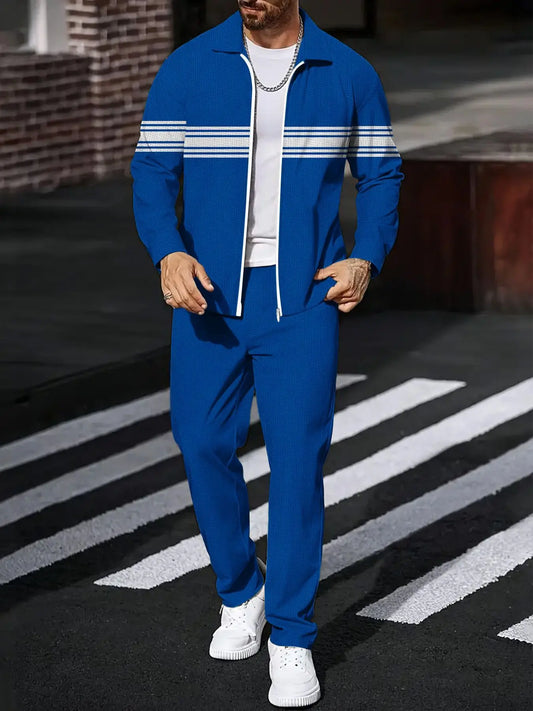 Men's Sportswear Two Piece Long Sleeve Top And Pants Set