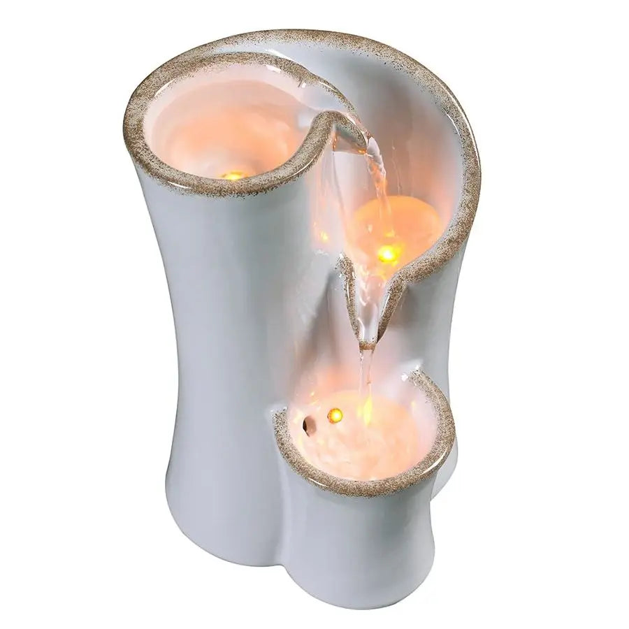 Indoor Tabletop Fountain Relaxation Desktop Waterfall 3 Tier Zen