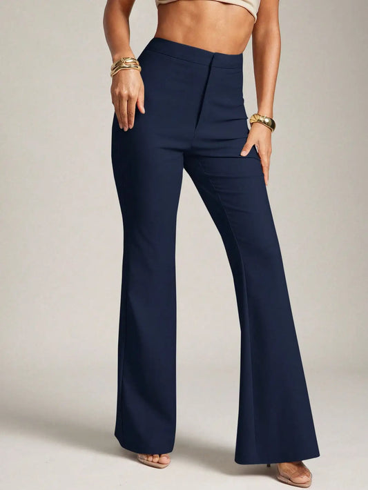 High Waist Flare Leg Pants For Women Office Trousers