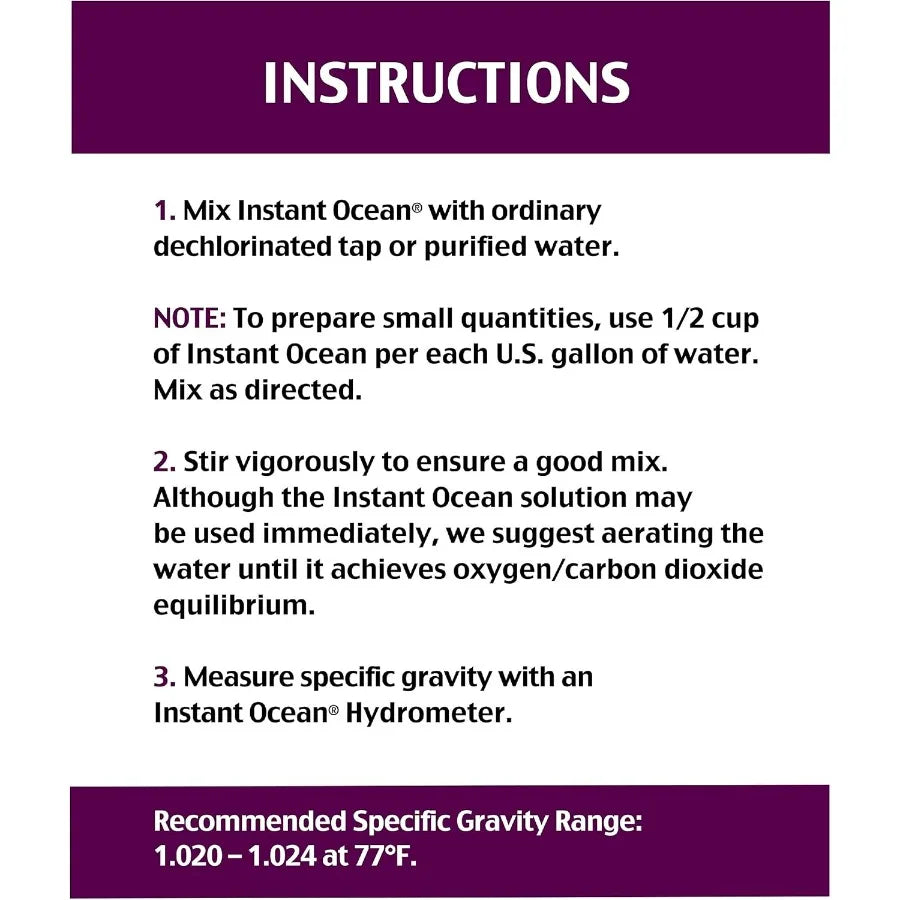 Instant Ocean Sea Salt Provides Vital Nutrients For Reef Aquariums