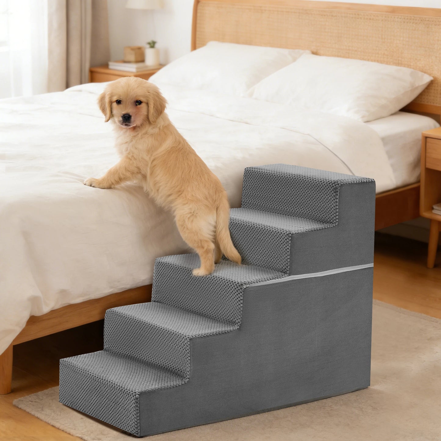 Curved Foam Dog Stairs for Beds, Sofas & Couches