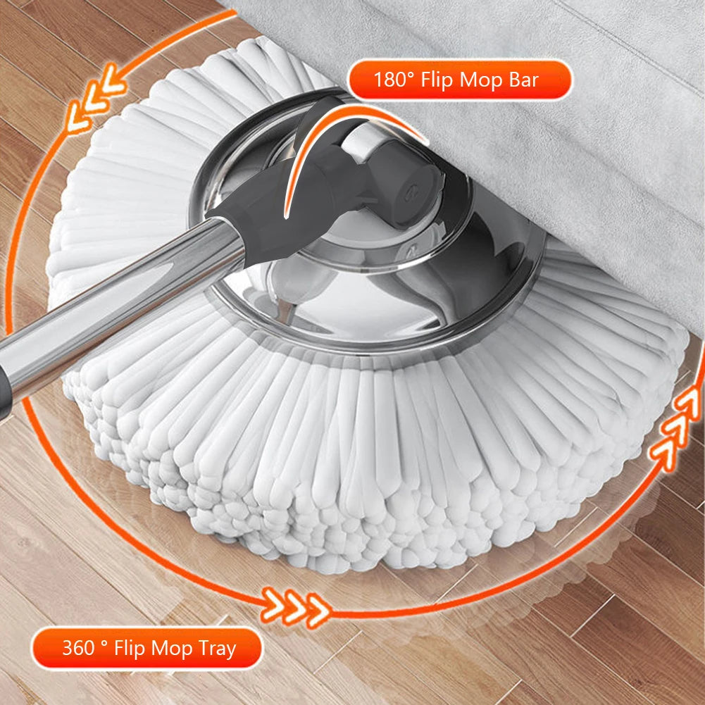Spin Mop And Bucket Set With 6 Microfiber Refills