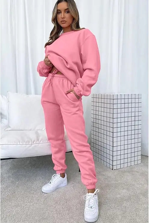 KANSOON Two Piece Long Sleeve Sweatsuit Pants Set For Women