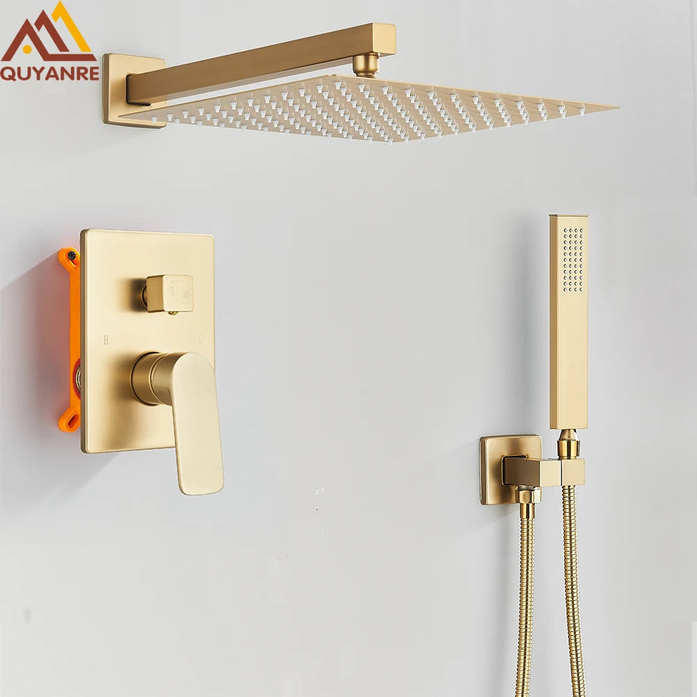 Quyanre Brushed Rain Shower System with Dual Control