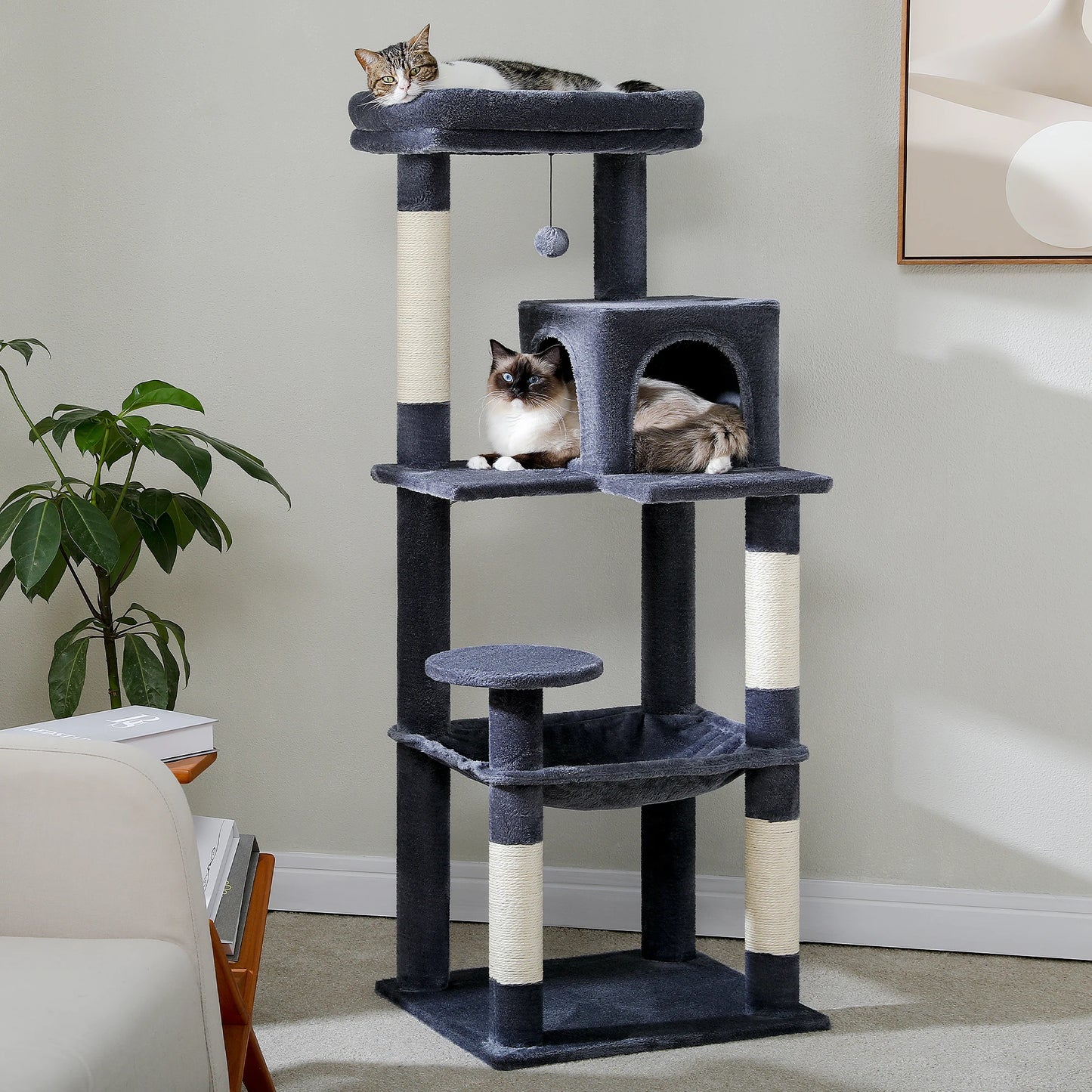 PAWZ Road Five Level Cat Tower For Large Cats Hammock
