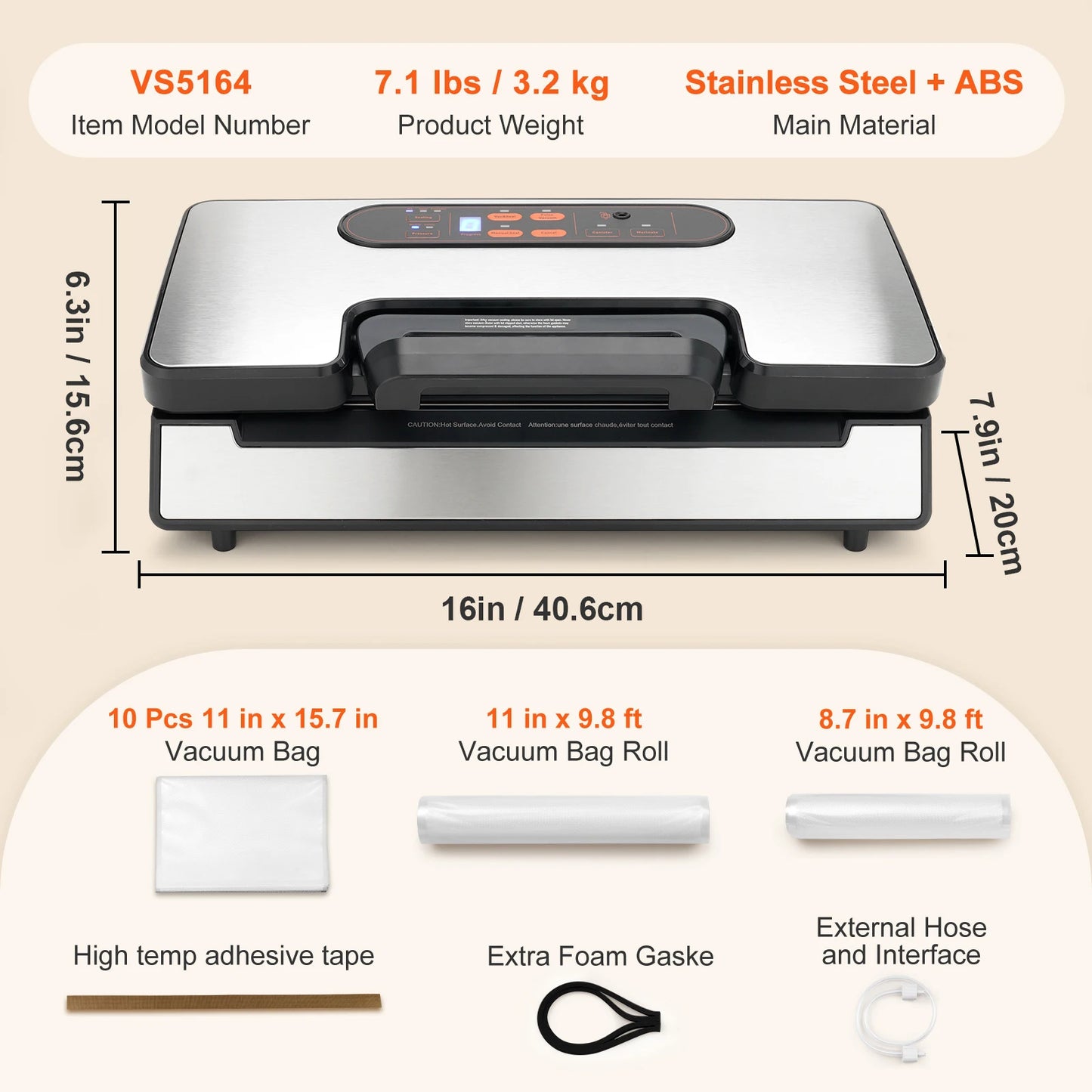 Succebuy 130W Vacuum Sealer For Kitchen Preservation