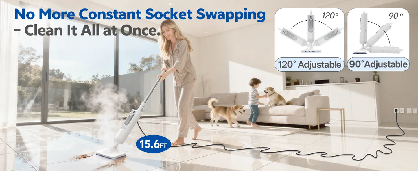 INSE Powerful 6 In 1 Steam Vac Mop For Scrubbing And Cleaning